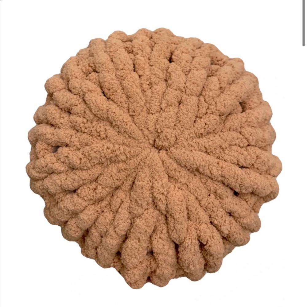 Dark Tan Chunky Knit Pillow